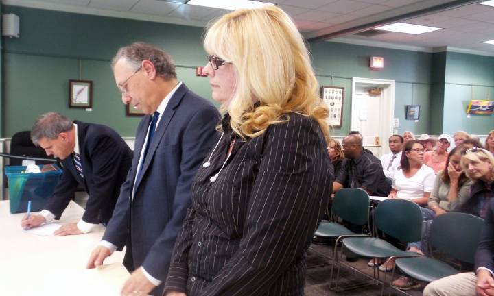 From left: Andy Kass, Executive Assistant District Attorney for Orange County; Michael Sussman, Jeanne Ryan's attorney; and Jeanne Ryan, owner of Argus Farm (Photo by Frances Ruth Harris)