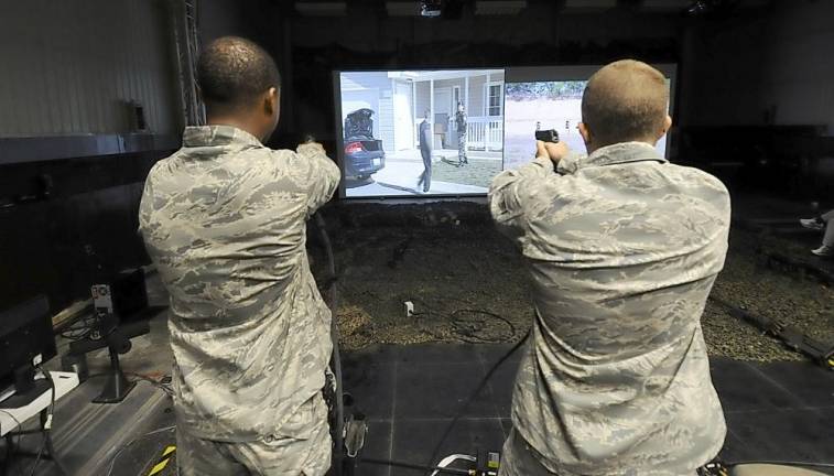 Goshen. District Attorney and Police Chiefs’ Association to sponsor demonstration of firearms simulator The public is invited to attended demonstrations of Firearms Training Simulator (FATS) system, which is a software product designed to create realistic scenarios where law enforcement officers might be called on to use their firearms in street encounters. The software is used primarily as a training tool for police officers, but it can also provide useful insight to the public and community leaders regarding situations where police officers might be forced to draw a weapon in a face-to-face encounter. (Photo illuststration)