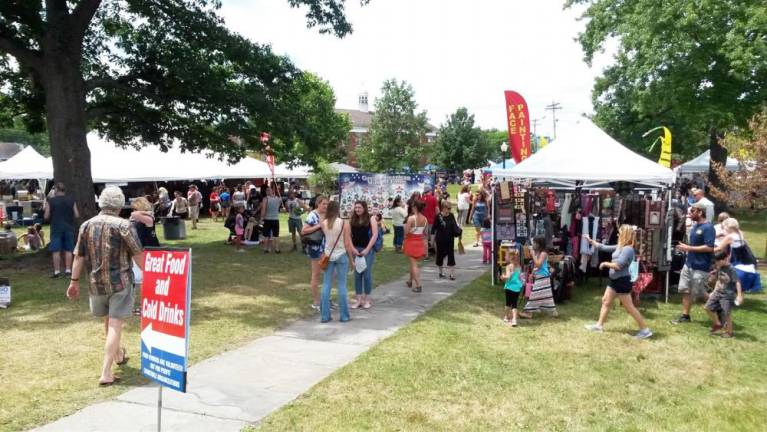 As many as 20,000 people a day stroll through Goshen during the Great American Weekend, which is scheduled for Saturday and Sunday, July 1 and 2. Photo source: Goshen Chamber of Commerce.