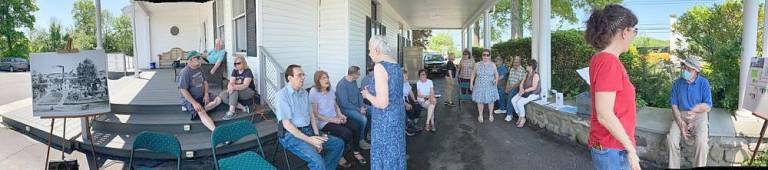 About two dozen people attended the W.A. Lawrence historic marker dedication.