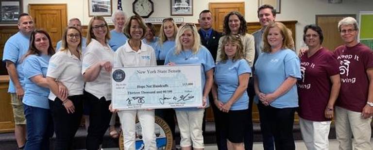 Senators, county announce $23K to combat opioid crisis Senators Metzger and Skoufis present a $13,000 check.