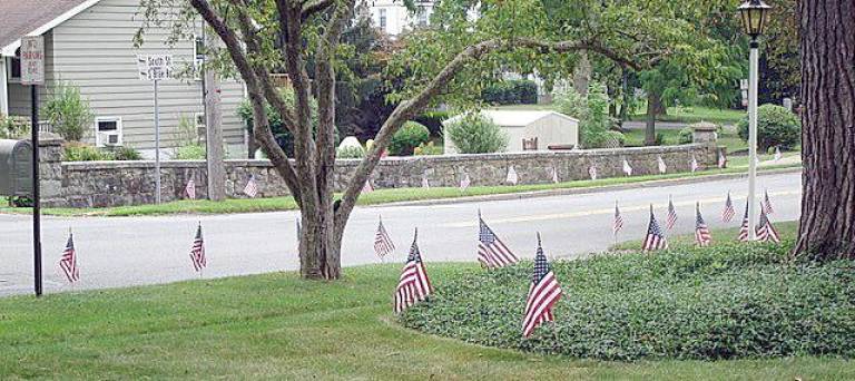 The American flag was displayed on South Street in the Village of Goshen to honor both Memorial Day and July 4th. Flags lined both sides of the street, as well as South Church Street and Parkway.