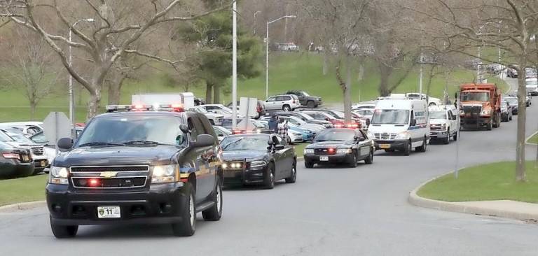 First responders arrive at Valley View to pay tribute to the staff.