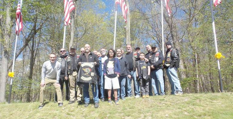 Most everyone seemed satisfied at the completion of Damien’ Suazo’s patriotic Bar Mitzvah project at the Orange County Veterans Cemetery in Goshen.