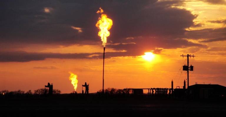 Gutting methane controls will add to the toll climate change is taking on our communities Methane flares at natural gas wells.
