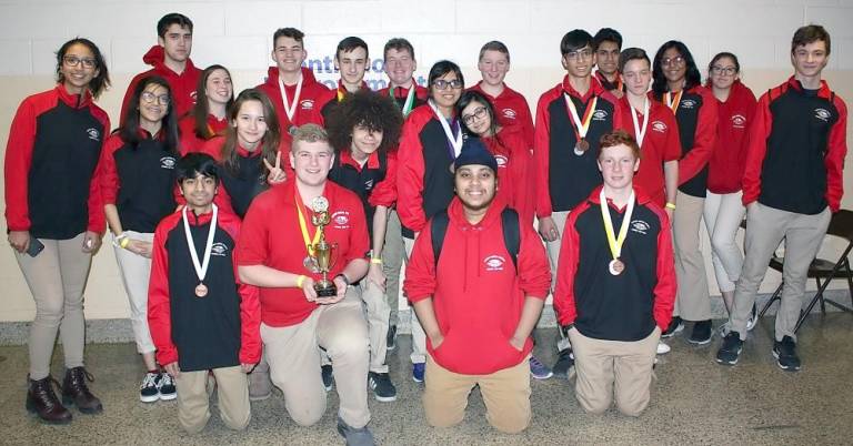 Members of two Goshen High School teams competed in the Science Olymiad Regional Meet held in Dutchess County at John Jay High School February 8th. Goshen earned a third place and seventeenth place in the overall rankings. The third place finish entitles Goshen to send a team of 15 students to the NYS competition in Syracuse in mid March.