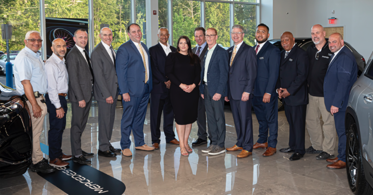Mercedes-Benz of Orange County celebrates its fifth anniversary General Manager and Regional Manager Mark Webster with his staff at Mercedes-Benz of Orange County staff celebrates five years at 1 Mercedes Way in Harriman. Photos provided by MBOC.