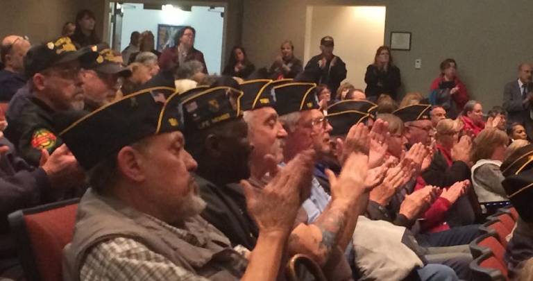 Local veterans turned out to support the 80 veterans who live at Valley View (Photo by Edie Johnson)