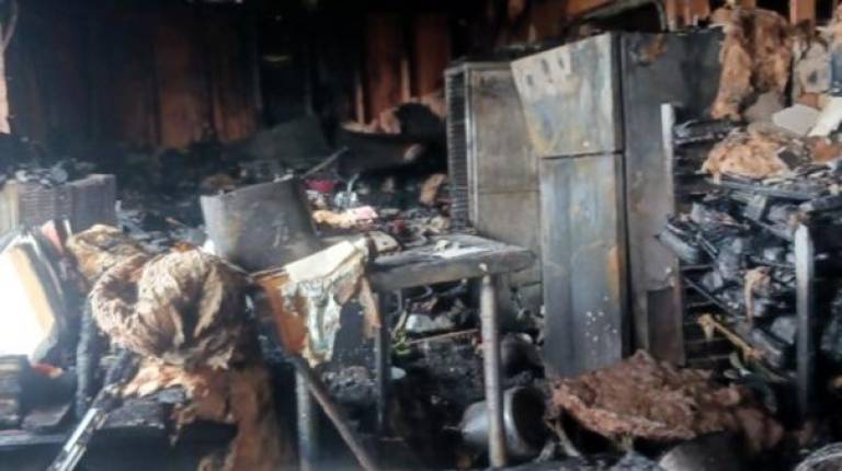 The devastation left by the fire at the Rogowski’s home.