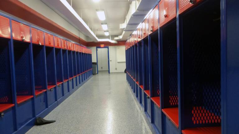 A section of the boys' locker room