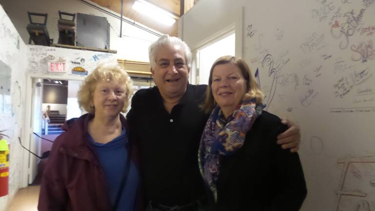 Community tours performing arts center before deciding its fate at the polls Lydia Cuadros, Vin and Geraldine Finizia (Photo by Frances Ruth Harris)