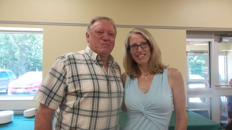 Chester celebrates brand-new senior center Chester Mayor Tom Bell and Lori Striker, who will head up the new center (Photo by Frances Ruth Harris)