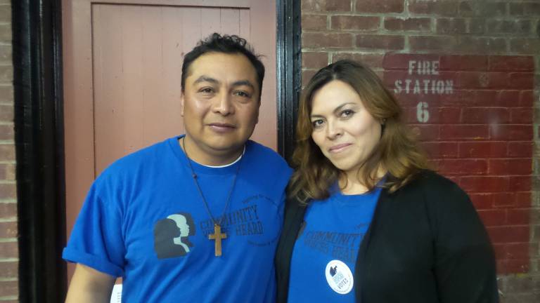 A movement grows to protect vulnerable immigrants Immigrants Alfredo Pacheco and Amalia Hernandez live in Goshen. Both are leading organizing members of CVH (Community Voices Heard) and spoke during Sanctuary for All: The CVH Hudson Valley People’s Assembly held at the Newburg Armory Unity Center last month (Photo by Frances Ruth Harris)