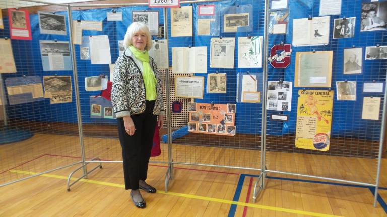 CJ Hooker, like it was yesterday Judy Green, Goshen school board president and graduate of GHS (Photo by Frances Ruth Harris)