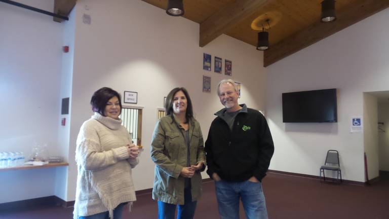 Community tours performing arts center before deciding its fate at the polls Michele Deschler, Alison and Brian Leentjes (Photo by Frances Ruth Harris)