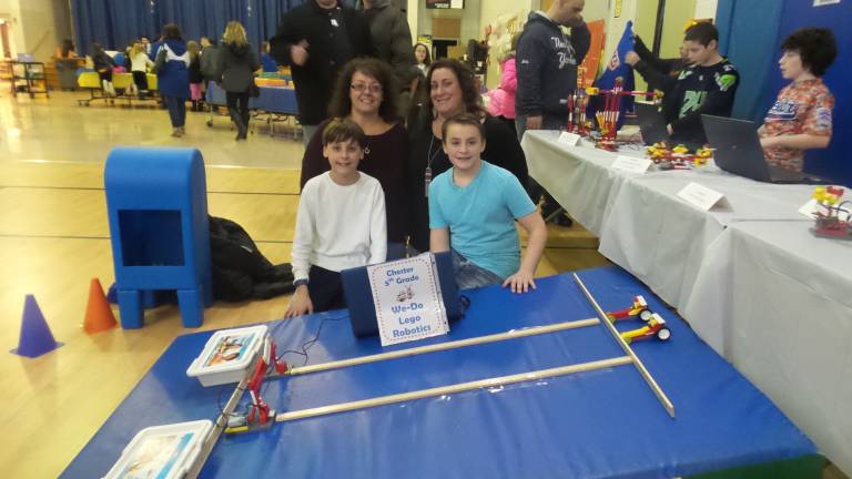 A fun night for science and math Race track with sensor flags: Colleen Horan, Liz Garvey, Frone, Kevin Horan, and Nicholas Garvey