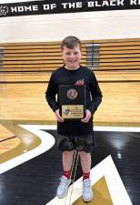 Bryce Sternkopf made 23 out of 25 free throws to earn him the championship in the boys nine-year-old division.