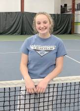 Jackie Arbogast, 16, of Warwick at Match Point Tennis in Goshen on Saturday, Jan. 9. She organized the benefit tournament to honor her grandfather. Provided photo.
