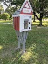 Free Little Library created by Goshen Area Parent Nursery School at the First Presbyterian Church