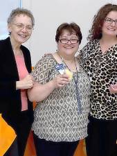 Ladies at Networking Mixer: Esther Zaccone (Sew EZ Creations), Haydee Furman (Orange Bank &amp; Trust) and Vicki Hoffman (J. Hoffman Insurance). Photos provided by Regina Clark?Goshen Chamber of Commerce.