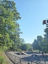 Woodbury Dog Park fence was repaired and solar lights installed in preparation for reopening on August 20.