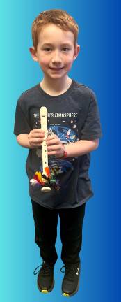 Third-grader Ethan Piller (Ms. Bonito’s class)was the first student in his grade level to achieve Recorder Karate black belt status this year.