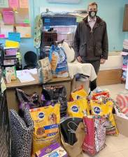 Assemblyman Colin J. Schmitt delivered pet supplies to the Woodbury Animal Shelter last weekend. Provided photo.