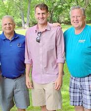 Assemblyman Colin J. Schmitt is pictured with Supervisor Tony Cardone (left) and Orange County Legislator Pete Tuohy (right). Provided photo.