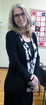 Lori Streichert at Chester's April 24 town board meeting.