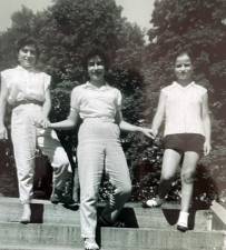 Maria Trovato, center, Vincenza Denisi, right, in Downing Park in Newburgh in the 1950s. Provided photos.