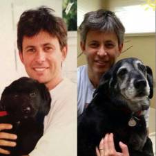 Same man, same dog — 15 years apart