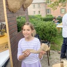 Mandy Azenberg from Goshen making her Shofar for the holiday