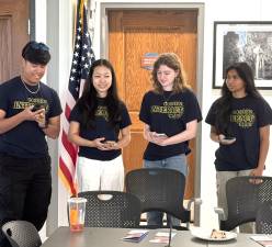 From left to right, Interact Club members Rhyley Ruffy, Lujin Rosie Li, Ava Carroll and Tarunya Balamurali.