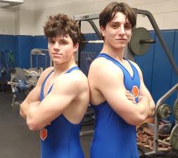 Chester Academy Varsity Wresting captions Nick Dicurcio and Teddy Szymanski.