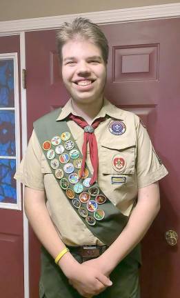 Sam Lieneck, Eagle Scout candidate from BSA Troop 63 in Goshen.