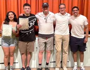 <b>From left: Stephanie Hernandez Garcia, Paolo Baglietto, David Wilson, Creighton Dent, and Joelvis Alcantora. </b>