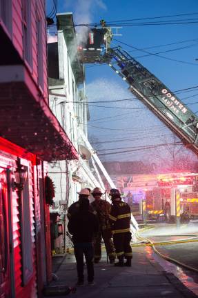Goshen, NY Jan 13 2018. Firefighters repsond to the fire.