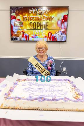 Sophie Halstead celebrated her 100th birthday at the Senior Center in Chester.