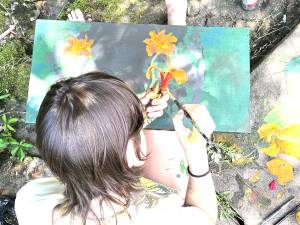A future Picasso creating at a July 11 event.
