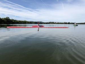 The plane was submerged in about 12 feet of water.