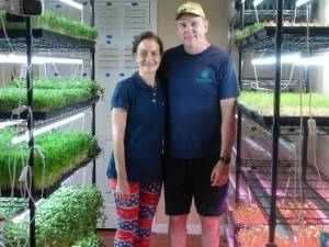 Maria and Tracy Robinson with their home-grown microgreens.
