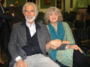 Andy and Rachel Berliner, owners of Amy's Kitchen, at Goshen Town Hall this past May (Photo by Geri Corey)