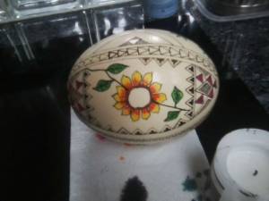 Vernon family making Pysanky eggs