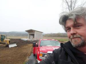 Town of Chester Supervisor Robert Valentine graded the grounds in front of the Jarvis R. Boone Memorial Amphitheater at Larkin's Green near village hall. The project is part of the village’s comprehensive plan for community and economic development. (Photo provided by Robert Valentine)