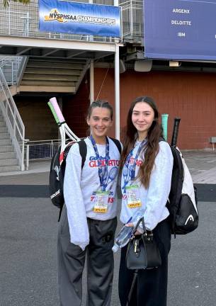 The Goshen tennis doubles team of Delia McGovern and Emma Shurter advanced to the NYSPHAA championships this season.