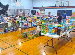 The haul from a previous Toyland toy collection organized by The Kiwanis Club of Chester.