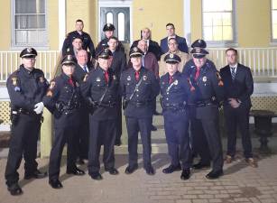 Members of the Goshen Village Police Department celebrated the promotions of two of their own this week.