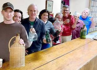 Members of the Hudson Valley Bottle Club with various styles of glassware, some of which is local to the region. Do you have bottles at home? Come to the club's fall open house on Friday, October 18th to learn more about their history!