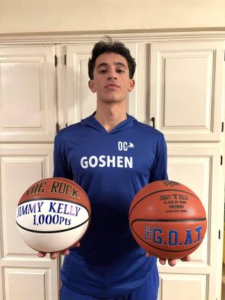 Goshen High School senior Jimmy Kelly is ranked 10th in New York state for points scored in a single game.