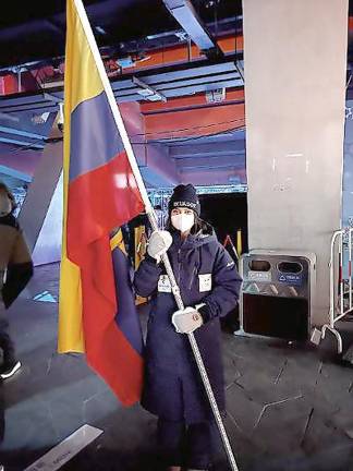 Sarah Escobar in Beijing for the 2022 Winter Olympics (Photo provided by Elena Escobar)